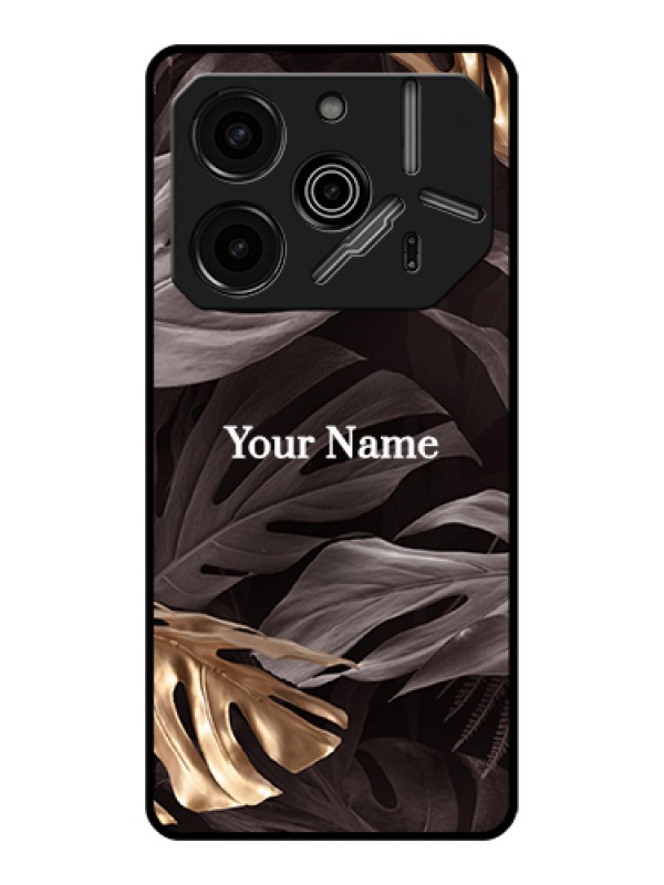 Custom Tecno Pova 6 Pro 5G Custom Glass Phone Case - Wild Leaves Digital Paint Design
