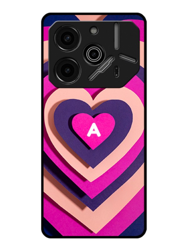 Custom Tecno Pova 6 Pro 5G Custom Glass Phone Case - Cute Heart Pattern Design