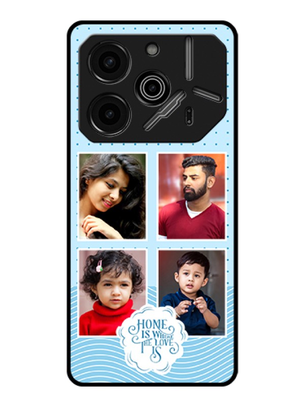 Custom Tecno Pova 6 Pro 5G Custom Glass Phone Case - Cute Love Quote With 4 Pic Upload Design