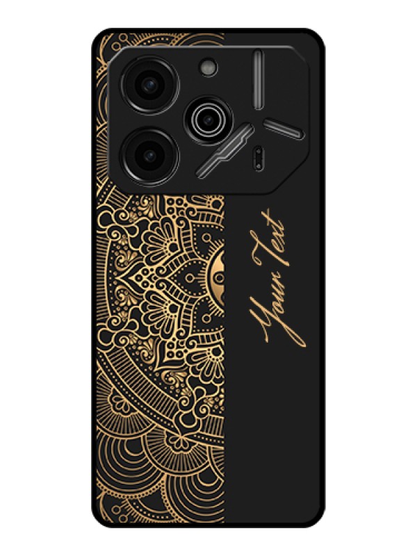 Custom Tecno Pova 6 Pro 5G Custom Glass Phone Case - Mandala Art With Custom Text Design