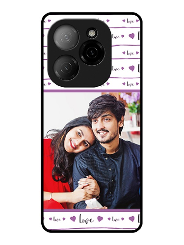Custom Tecno Spark 20 Pro 5G Custom Glass Phone Case - Couples Heart Design