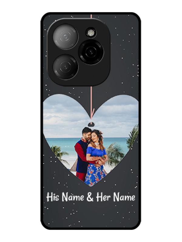 Custom Tecno Spark 20 Pro 5G Custom Glass Phone Case - Hanging Heart Design