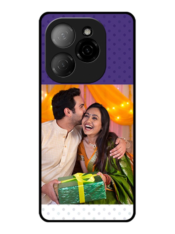 Custom Tecno Spark 20 Pro 5G Custom Glass Phone Case - Violet Colored Pattern Design