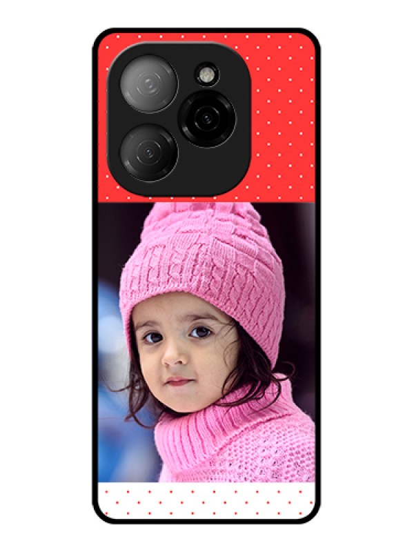 Custom Tecno Spark 20 Pro 5G Custom Glass Phone Case - Red Pattern Design