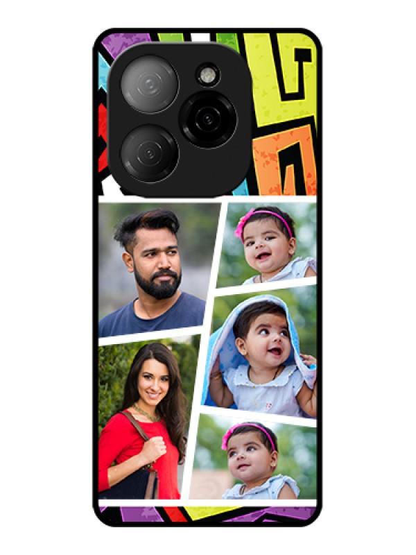 Custom Tecno Spark 20 Pro 5G Custom Glass Phone Case - Graffiti Pattern Design