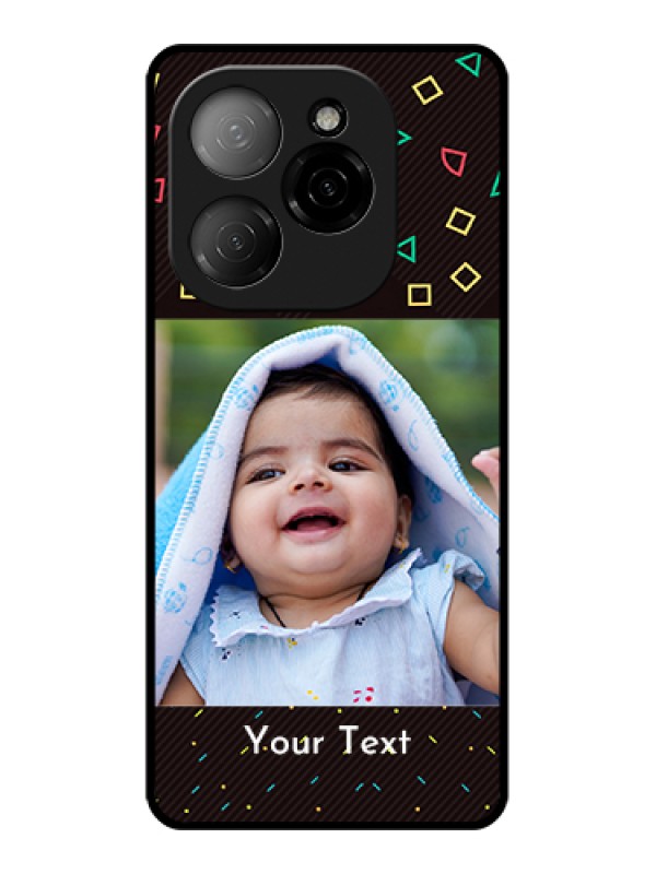 Custom Tecno Spark 20 Pro 5G Custom Glass Phone Case - With Confetti Birthday Design