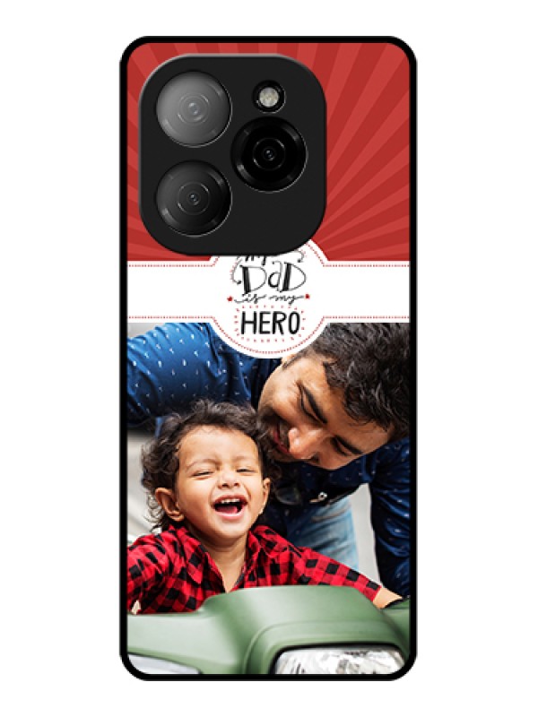 Custom Tecno Spark 20 Pro 5G Custom Glass Phone Case - My Dad Hero Design