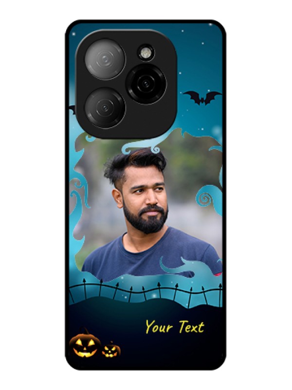 Custom Tecno Spark 20 Pro 5G Custom Glass Phone Case - Halloween Frame Design