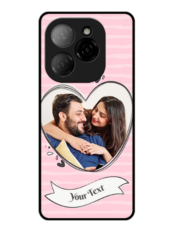 Custom Tecno Spark 20 Pro 5G Custom Glass Phone Case - Vintage Heart Design