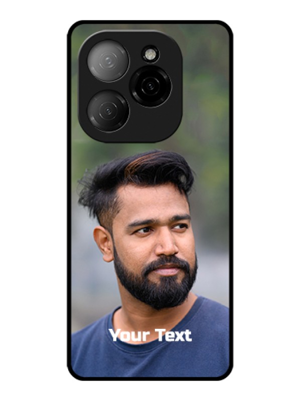 Custom Tecno Spark 20 Pro 5G Custom Glass Phone Case - Photo With Text Design
