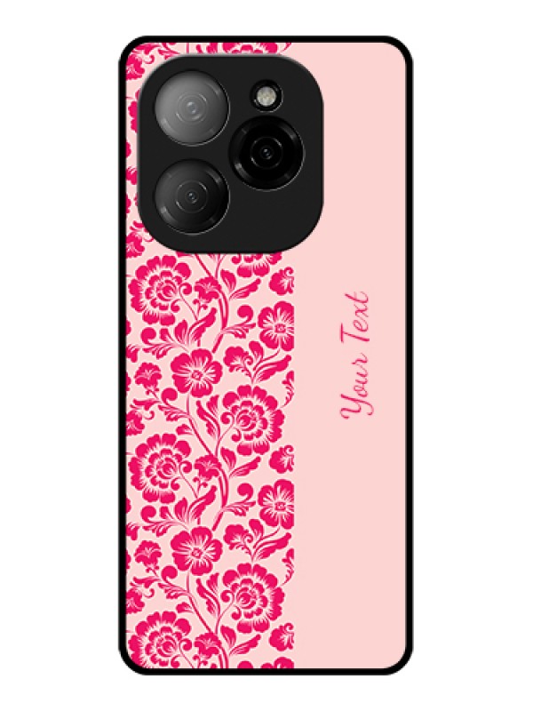 Custom Tecno Spark 20 Pro 5G Custom Glass Phone Case - Attractive Floral Pattern Design