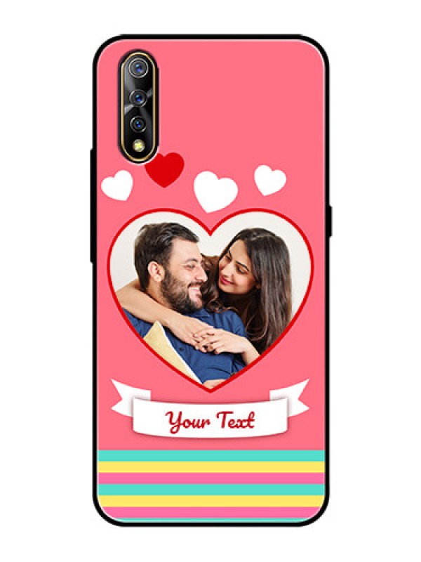 Custom Vivo S1 Photo Printing on Glass Case  - Love Doodle Design