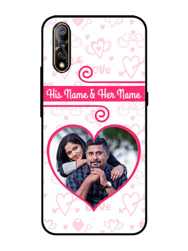 Custom Vivo S1 Personalized Glass Phone Case  - Heart Shape Love Design