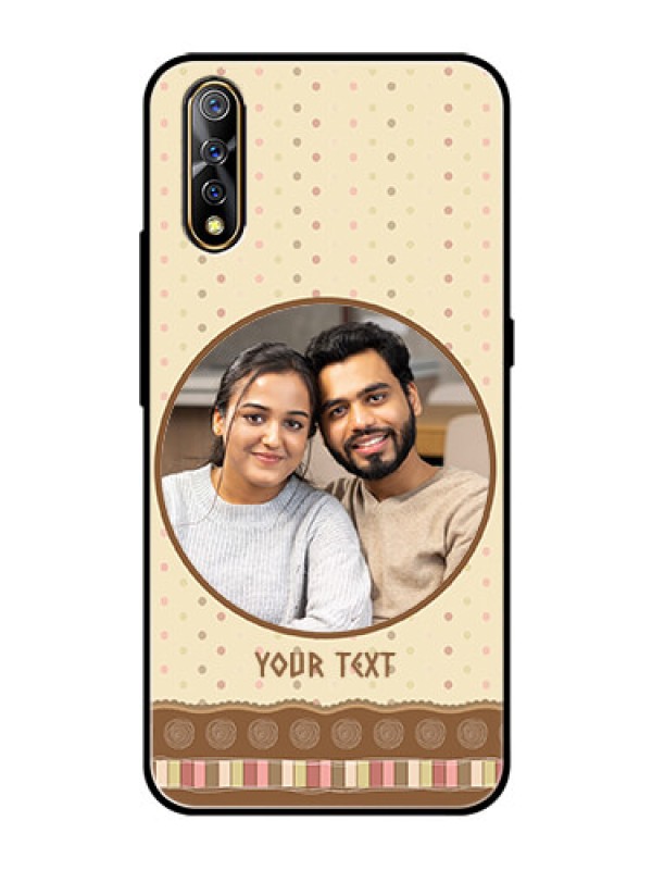 Custom Vivo S1 Custom Glass Mobile Case  - Brown Dotted Mobile Case Design