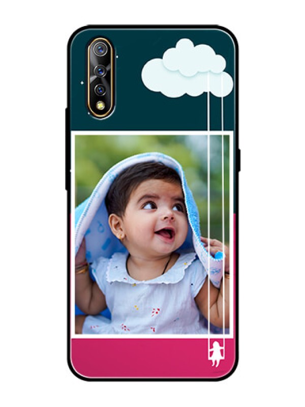 Custom Vivo S1 Custom Glass Phone Case  - Cute Girl with Cloud Design