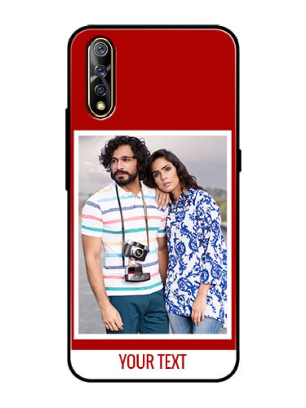 Custom Vivo S1 Personalized Glass Phone Case  - Simple Red Color Design