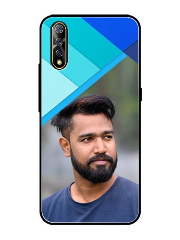 Custom Vivo S1 Custom Glass Phone Case  - Blue Pattern Design