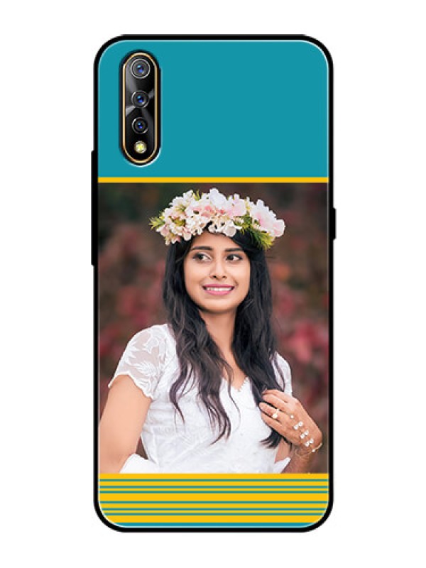 Custom Vivo S1 Custom Glass Phone Case  - Yellow & Blue Design 