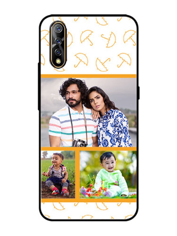 Custom Vivo S1 Custom Glass Mobile Case  - Yellow Pattern Design