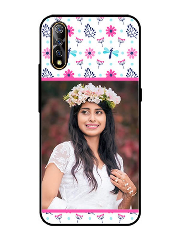Custom Vivo S1 Photo Printing on Glass Case  - Colorful Flower Design