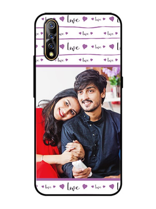Custom Vivo S1 Custom Glass Mobile Case  - Couples Heart Design
