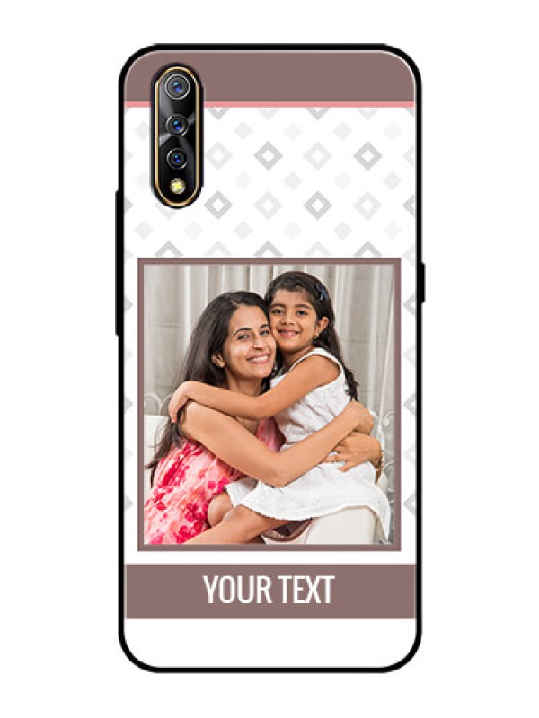 Custom Vivo S1 Photo Printing on Glass Case  - Simple Diamond Design