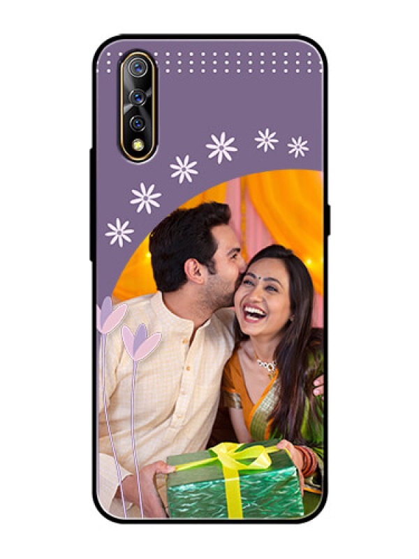 Custom Vivo S1 Custom Glass Mobile Case  - Lavender flowers design 