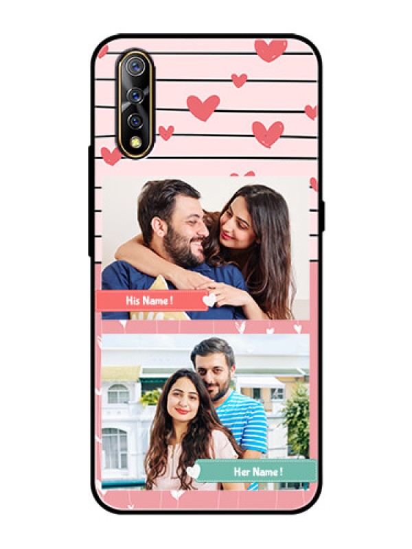 Custom Vivo S1 Custom Glass Mobile Case  - Photo with Heart Design