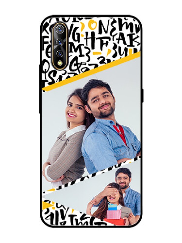 Custom Vivo S1 Custom Glass Mobile Case  - Letters Pattern Design