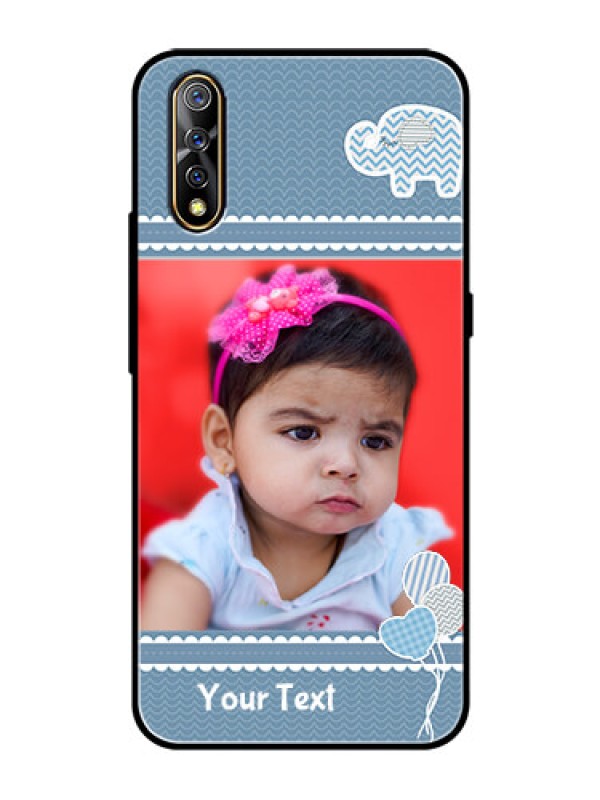 Custom Vivo S1 Photo Printing on Glass Case  - with Kids Pattern Design