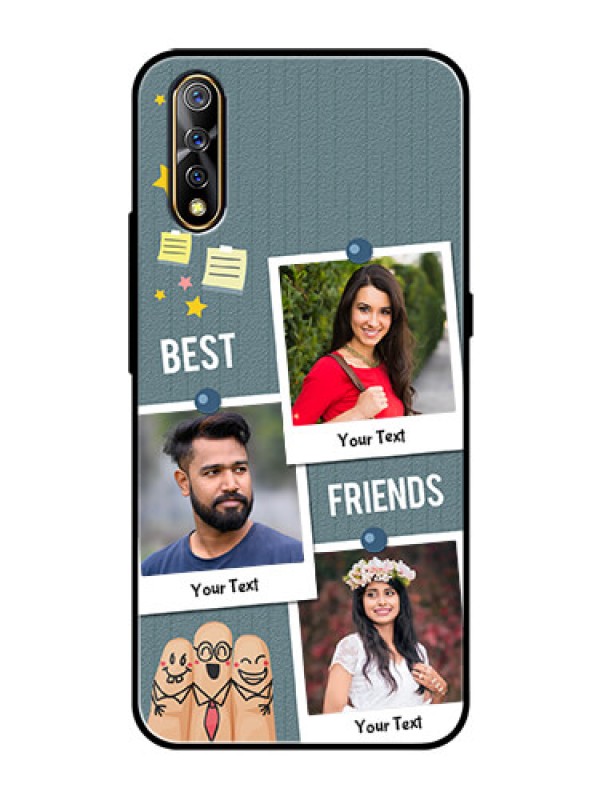 Custom Vivo S1 Personalized Glass Phone Case  - Sticky Frames and Friendship Design