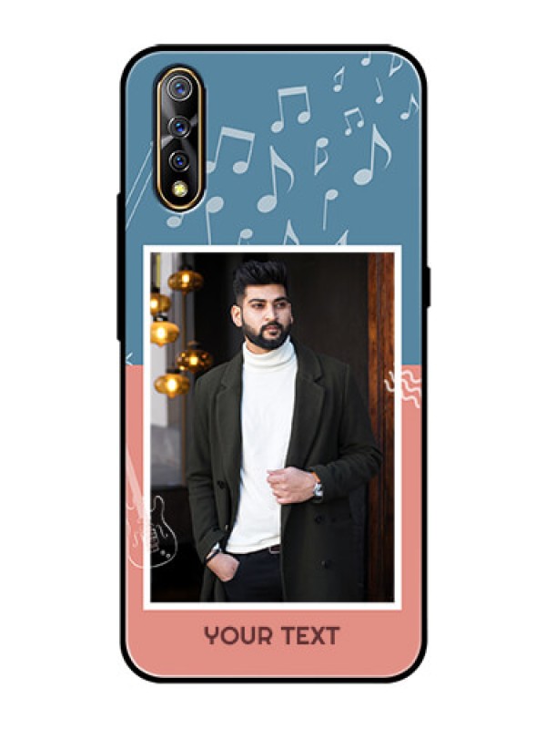Custom Vivo S1 Photo Printing on Glass Case  - with Color Musical Note Design