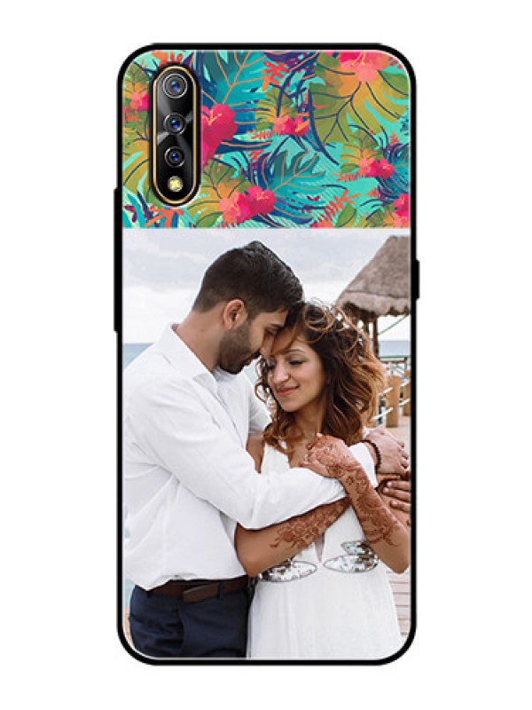 Custom Vivo S1 Photo Printing on Glass Case  - Watercolor Floral Design