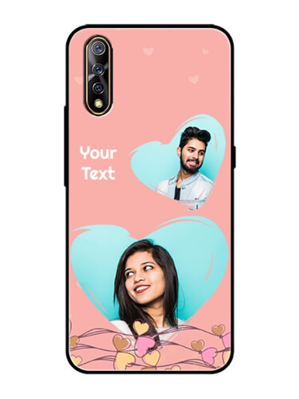 Custom Vivo S1 Custom Glass Mobile Case  - Love Doodle Design
