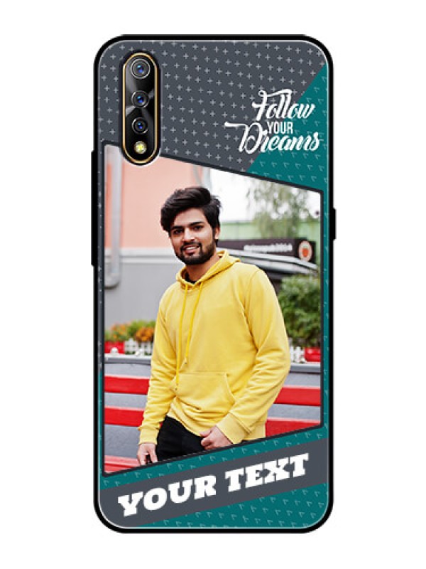 Custom Vivo S1 Personalized Glass Phone Case  - Background Pattern Design with Quote