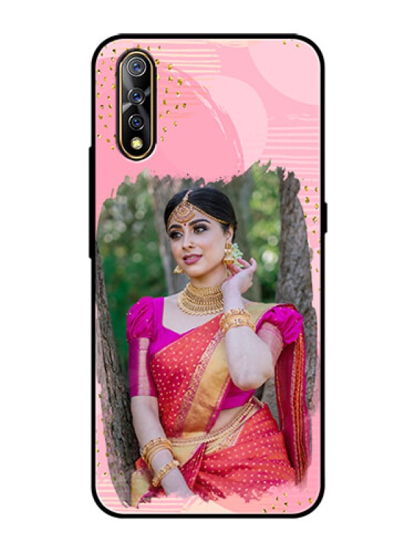 Custom Vivo S1 Personalized Glass Phone Case  - Gold Glitter Splash Design