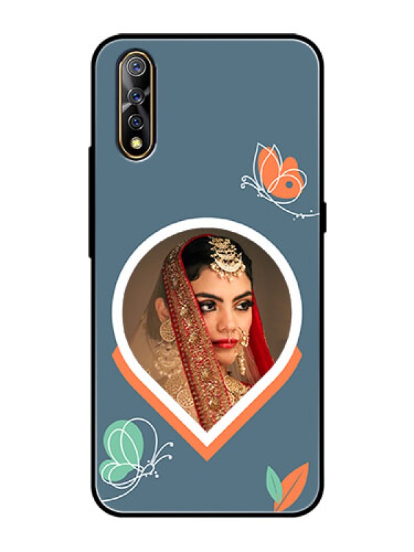 Custom Vivo S1 Custom Glass Mobile Case - Droplet Butterflies Design