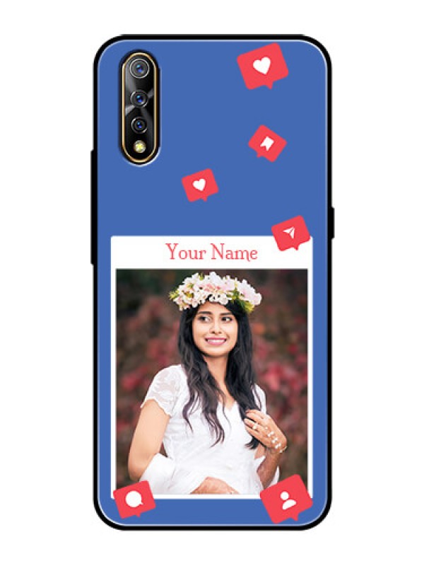 Custom Vivo S1 Custom Glass Phone Case - Like Share And Comment Design