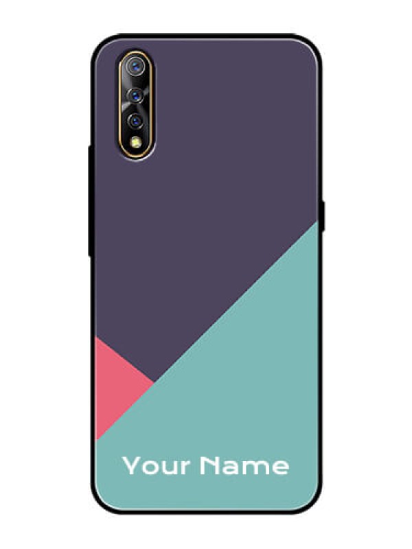 Custom Vivo S1 Custom Glass Mobile Case - Tri Color abstract Design