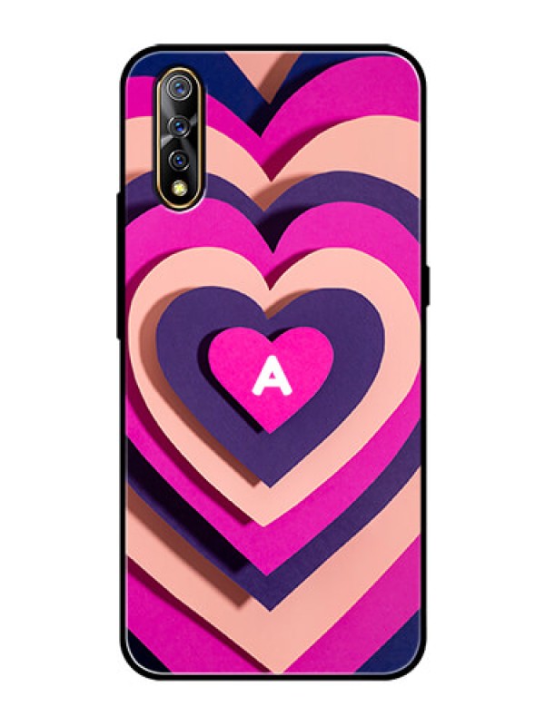 Custom Vivo S1 Custom Glass Mobile Case - Cute Heart Pattern Design