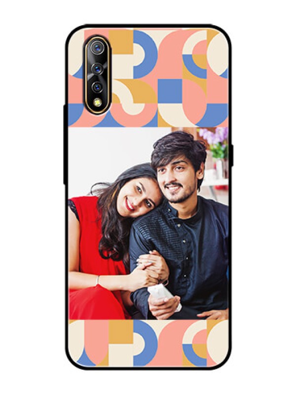 Custom Vivo S1 Photo Printing on Glass Case - Semi-circle Maze Pattern Design