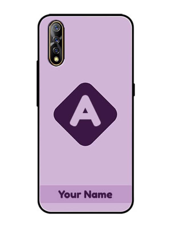 Custom Vivo S1 Custom Glass Mobile Case - Custom Letter in curved badge Design