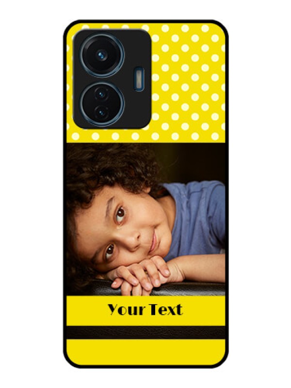 Custom Vivo T1 44w 4G Custom Glass Phone Case - Bright Yellow Case Design