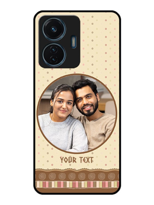 Custom Vivo T1 44w 4G Custom Glass Mobile Case - Brown Dotted Mobile Case Design