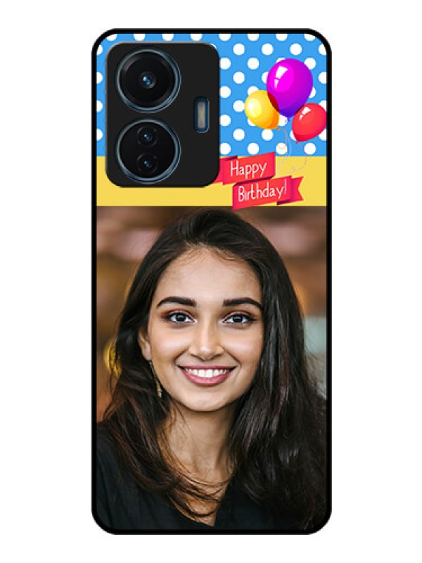 Custom Vivo T1 44w 4G Custom Glass Mobile Case - Happy Birthday Design