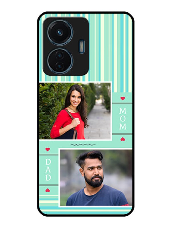 Custom Vivo T1 44w 4G Custom Glass Phone Case - Mom & Dad Pic Design
