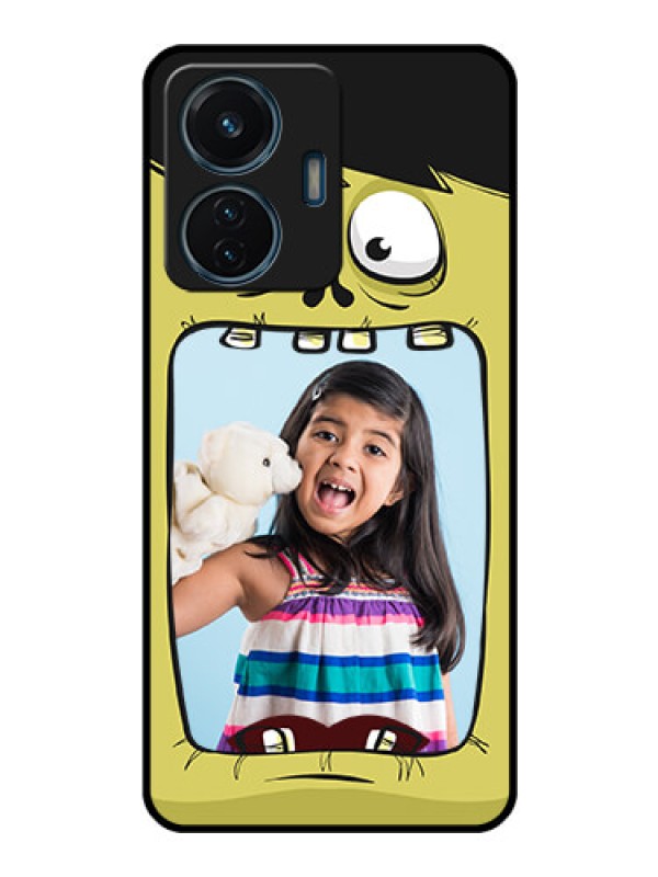 Custom Vivo T1 44w 4G Personalized Glass Phone Case - Cartoon monster back case Design