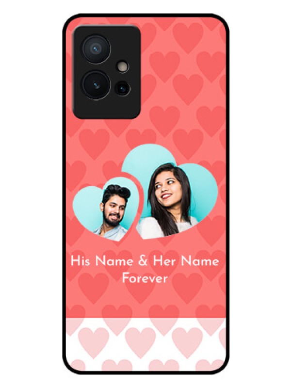 Custom Vivo T1 5G Personalized Glass Phone Case - Couple Pic Upload Design