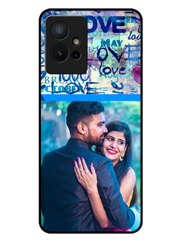 Custom Vivo T1 5G Custom Glass Mobile Case - Colorful Love Design