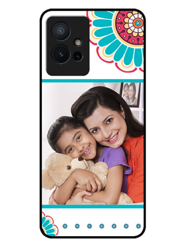 Custom Vivo T1 5G Custom Glass Phone Case - Flower Design